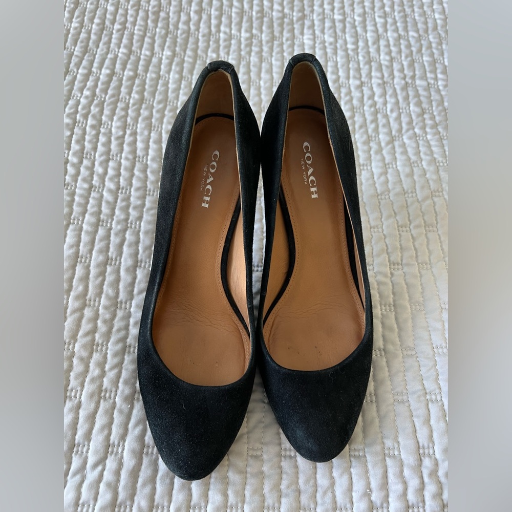 Coach Black Suede Heels 6